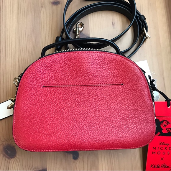 ❤️🐭 Disney Mickey Mouse X Keith Haring Serena Satchel Gold/Electric Red Multi - Picture 8 of 12